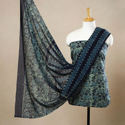 3pc Cotton Kutch Batik Print Dress Material 161