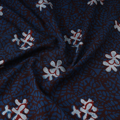 Blue - Bindaas Hand Block Print Cotton Natural Dyed Fabric 05