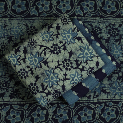 3pc Cotton Kutch Batik Print Dress Material 161