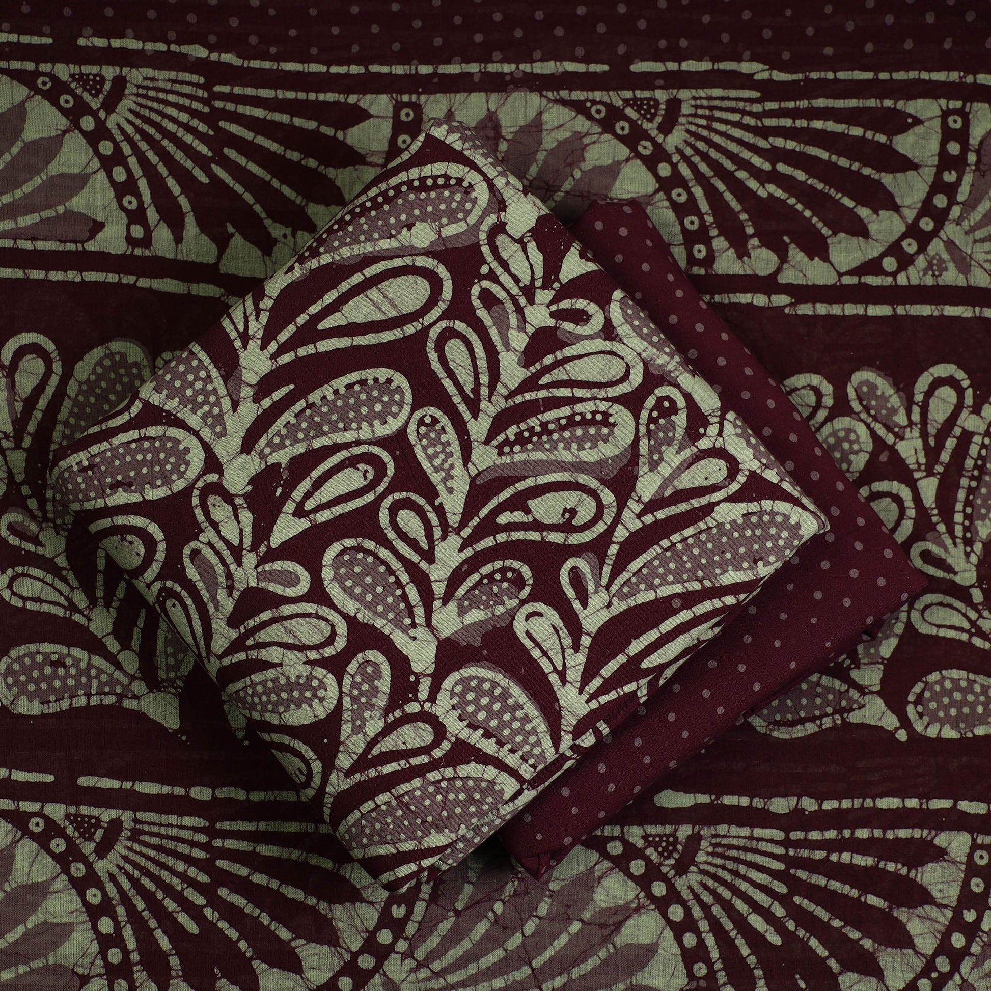3pc Cotton Kutch Batik Print Dress Material 162