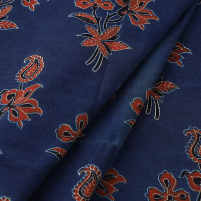 Blue - Ajrakh Block Printed Cotton Fabric 62