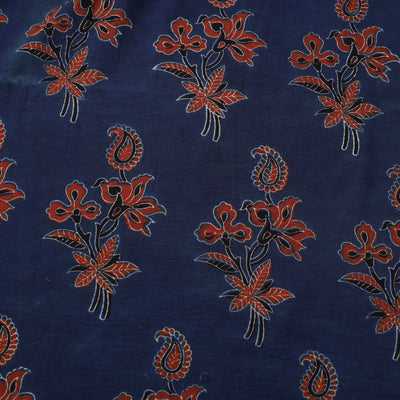 Blue - Ajrakh Block Printed Cotton Fabric 62