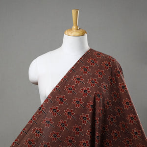 Brown - Pure Cotton Ajrakh Print Fabric 35