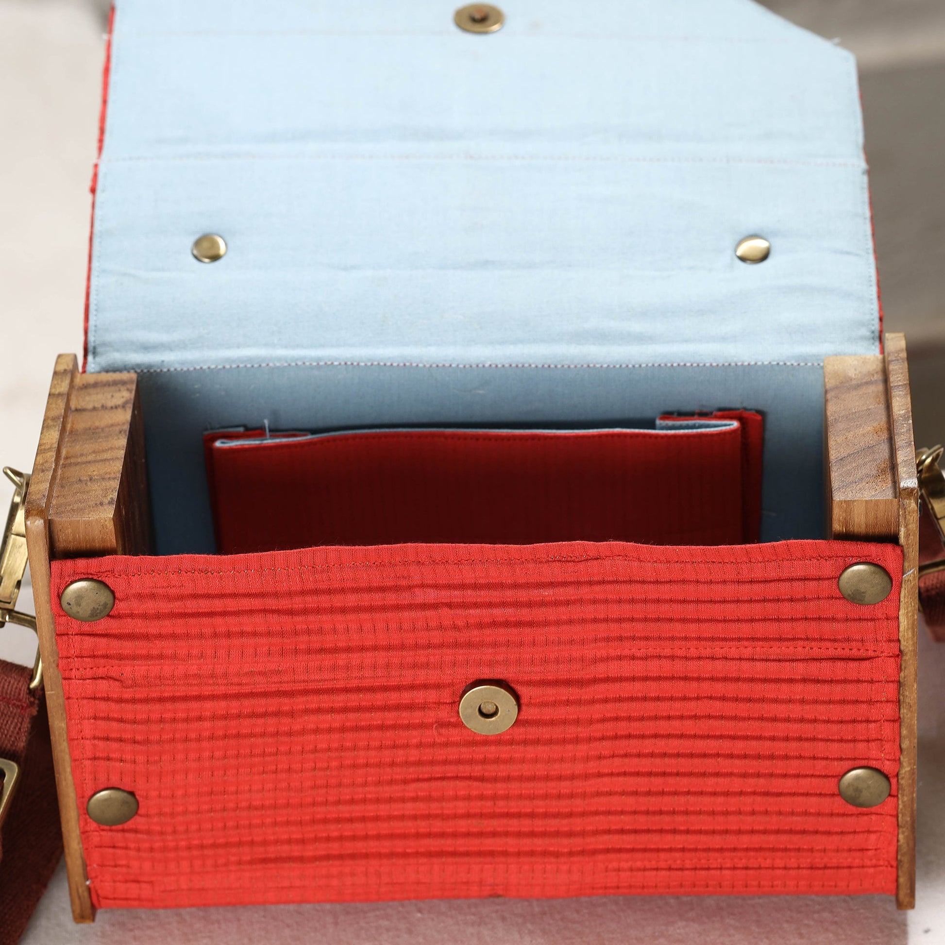 Blue - DIY Box Sling Bag / Clutch with Changeable Sleeve