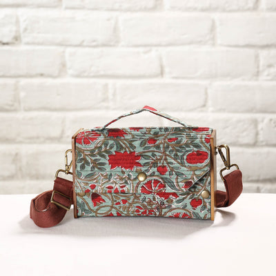 Blue - DIY Box Sling Bag / Clutch with Changeable Sleeve