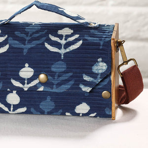 Blue - DIY Box Sling Bag / Clutch with Changeable Sleeve