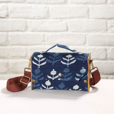 Blue - DIY Box Sling Bag / Clutch with Changeable Sleeve
