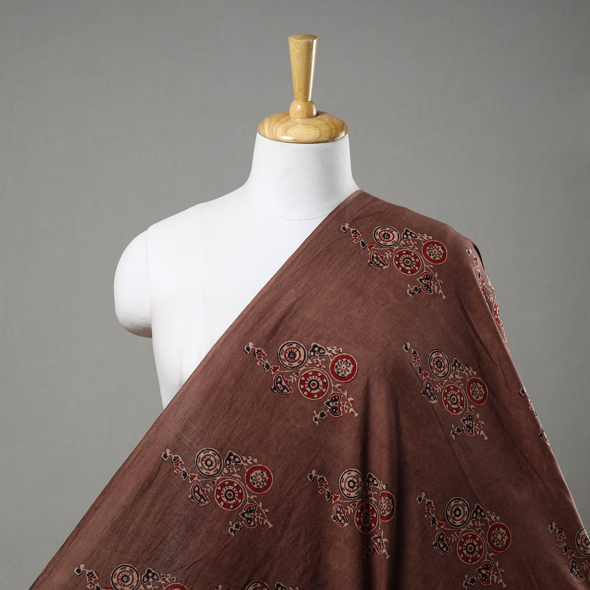 Brown - Pure Cotton Ajrakh Print Fabric 20