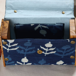 Blue - DIY Box Sling Bag / Clutch with Changeable Sleeve