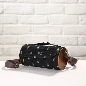 Black - DIY Round Sling Bag / Clutch With Changeable Sleeve