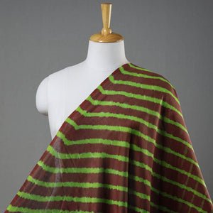 Brown - Multicolour Leheriya Tie-Dye Chanderi Silk Fabric 10