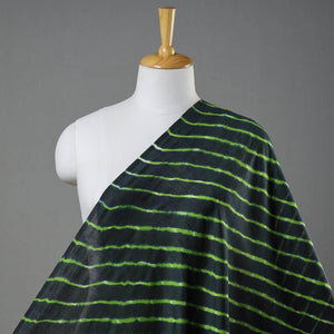 Black - Multicolour Leheriya Tie-Dye Chanderi Silk Fabric 15