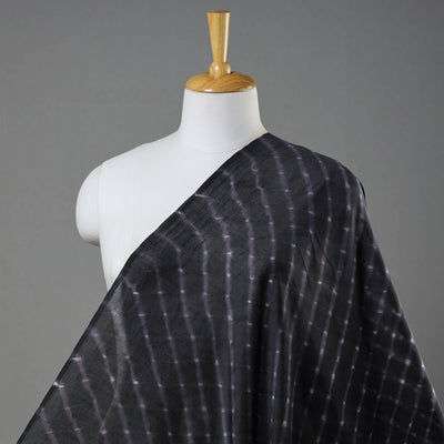 Black - Leheriya Tie-Dye Mothra Chanderi Silk Fabric 24