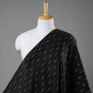 Black - Cotton Pochampally Ikat Weave Fabric 01