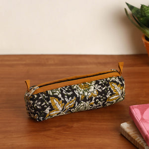 Black - Handmade Quilted Cotton Pencil Pouch 02