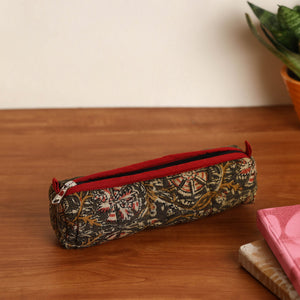 Brown - Handmade Quilted Cotton Pencil Pouch 05