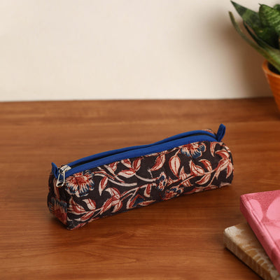 Black - Handmade Quilted Cotton Pencil Pouch 08