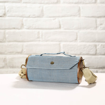 Blue - DIY Round Sling Bag / Clutch With Changeable Sleeve