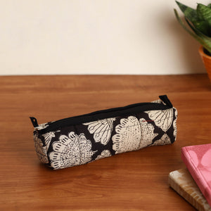 Black - Handmade Quilted Cotton Pencil Pouch 10