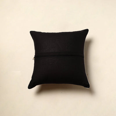 Black - Cotton Block Printed Bagru Cushion Cover (16 x 16 in) 25