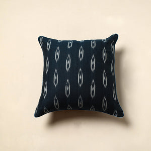 Blue - Cotton Pochampally Ikat Cushion Cover (16 x 16 in) 07