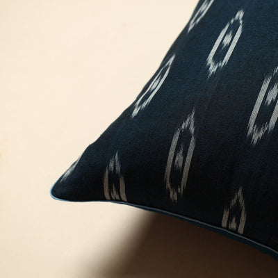 Blue - Cotton Pochampally Ikat Cushion Cover (16 x 16 in) 07