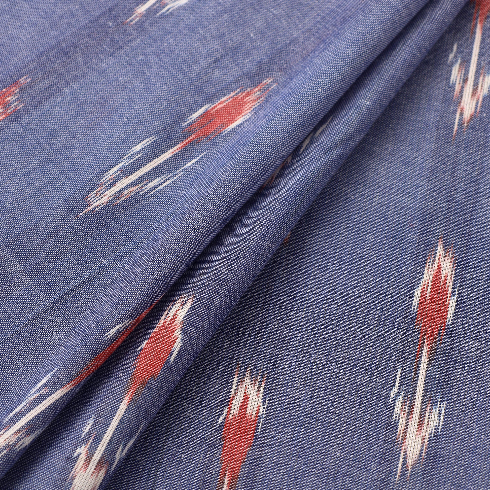Blue - Cotton Pochampally Ikat Fabric 05