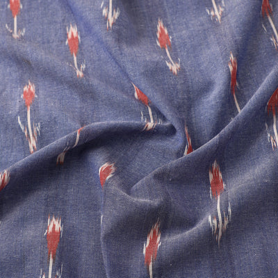 Blue - Cotton Pochampally Ikat Fabric 05