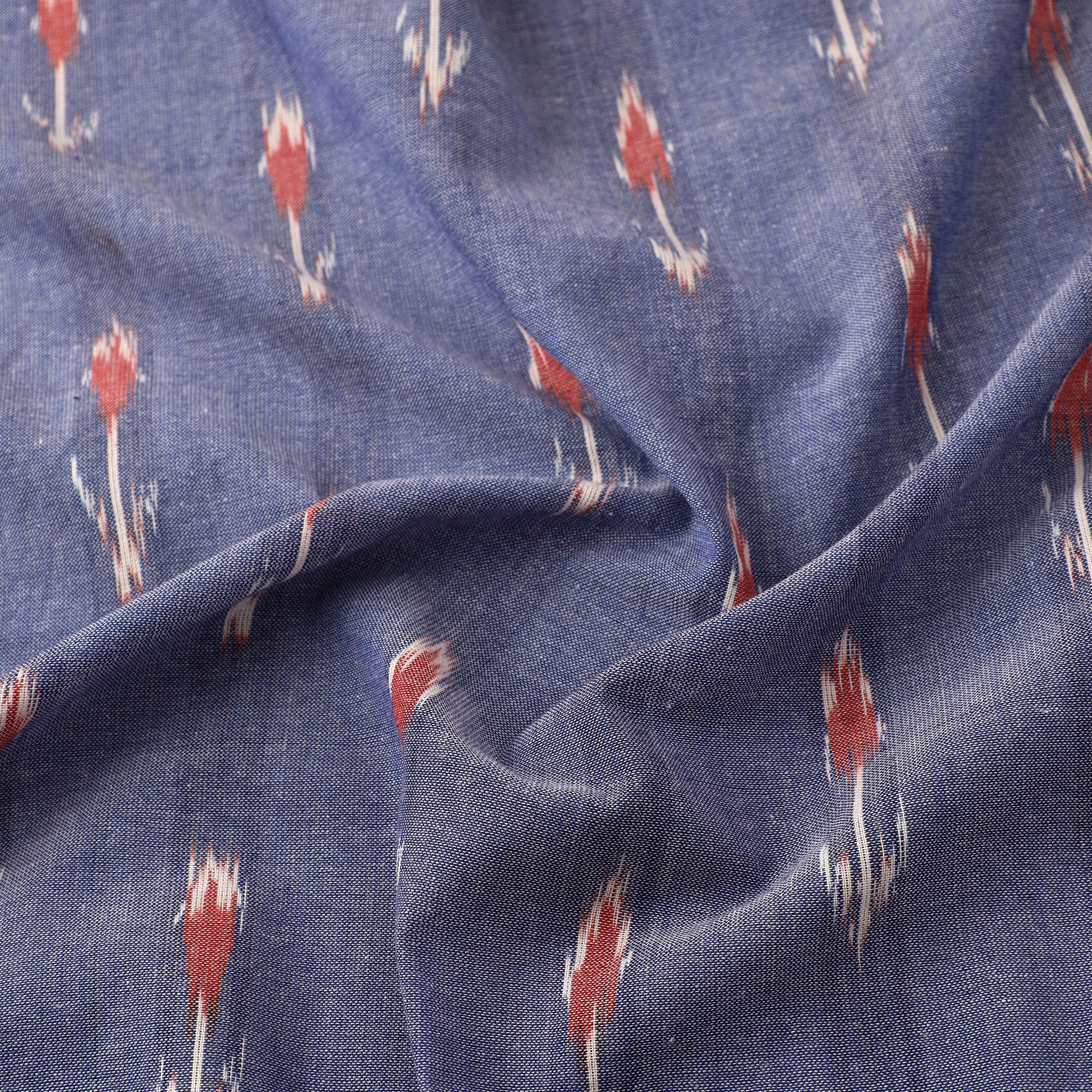 Blue - Cotton Pochampally Ikat Fabric 05