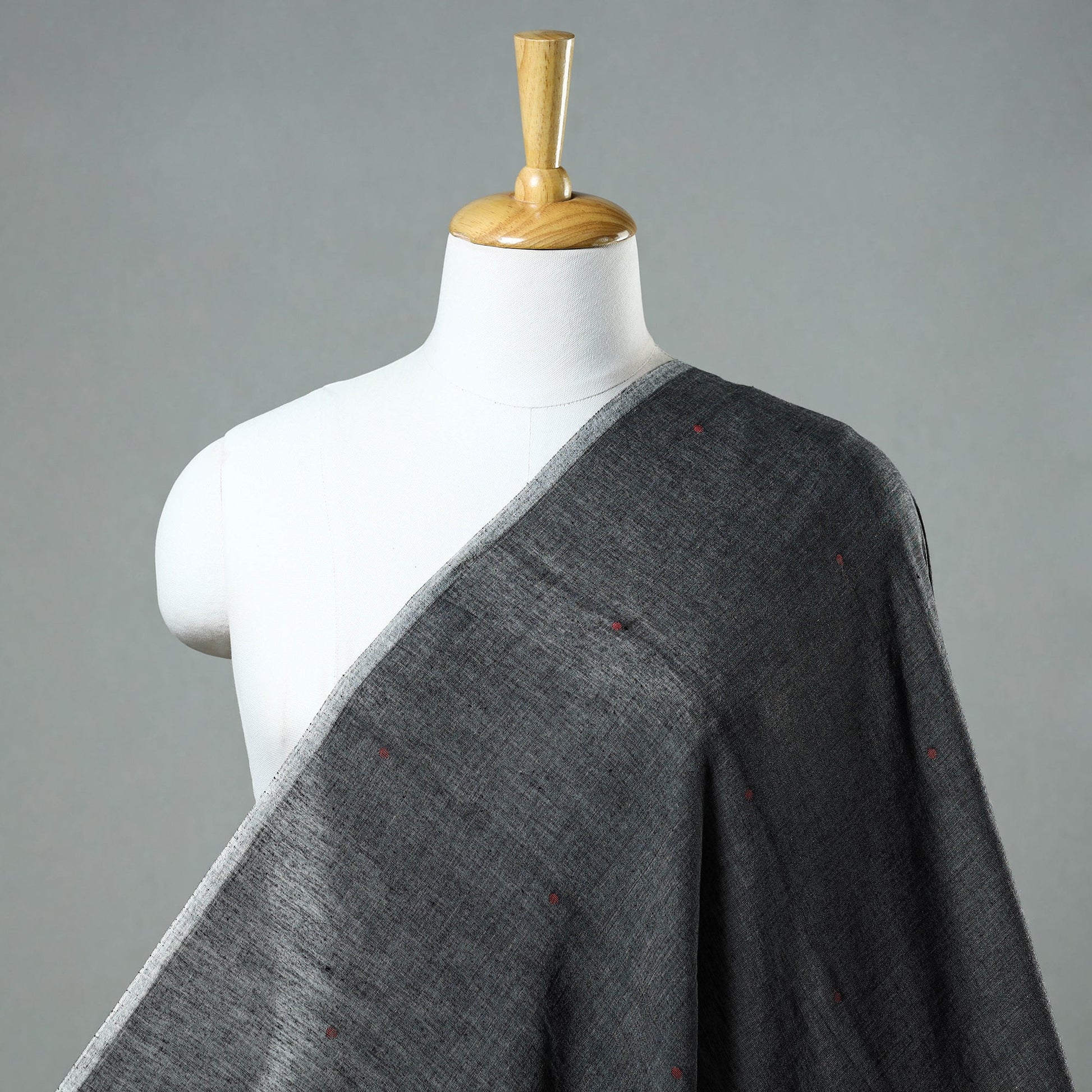 Black - Phulia Jamdani Handloom Cotton Fabric 01