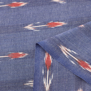 Blue - Cotton Pochampally Ikat Fabric 05