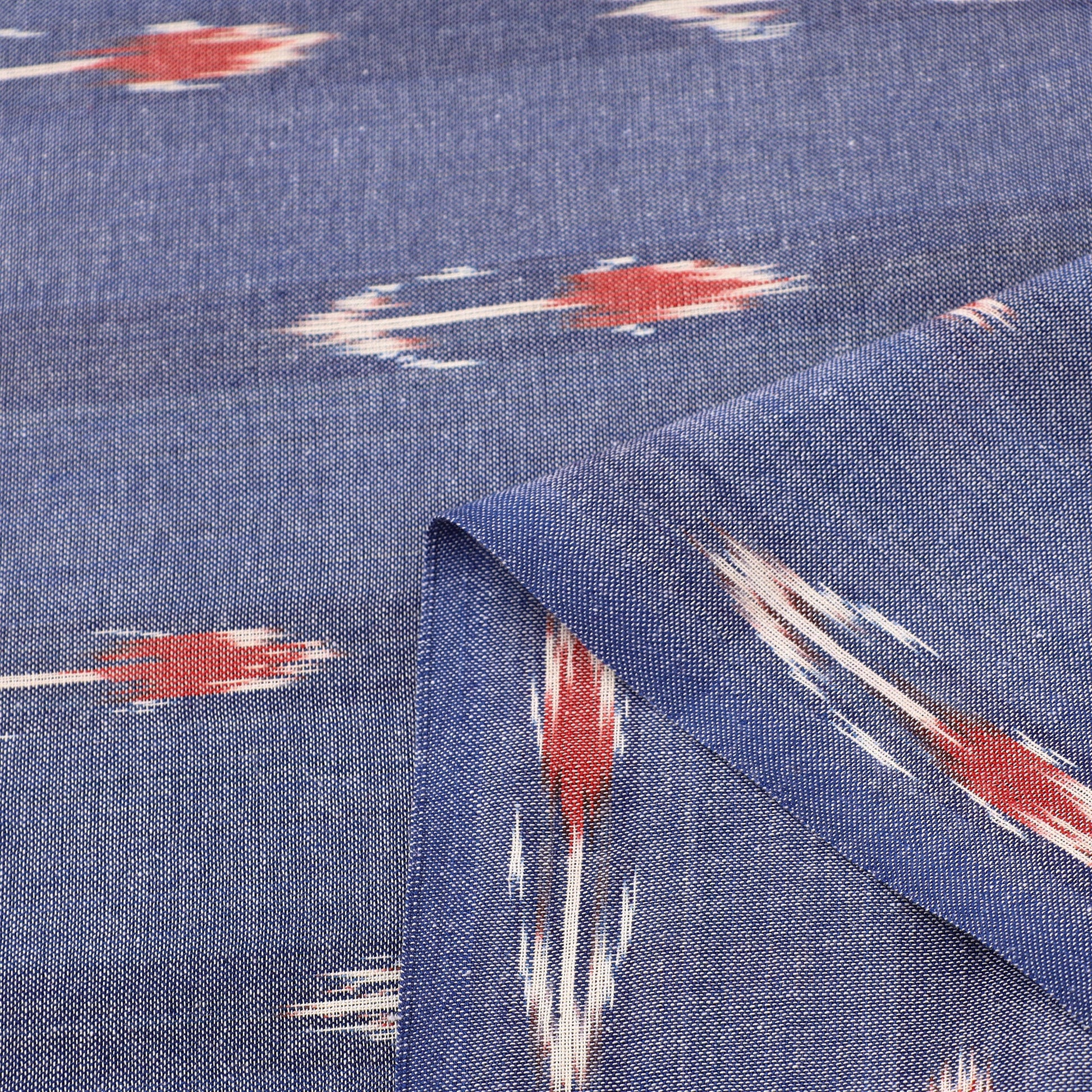 Blue - Cotton Pochampally Ikat Fabric 05