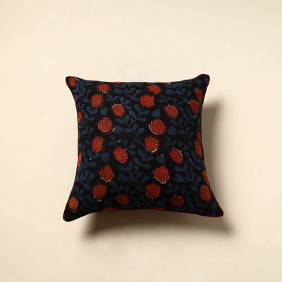 Blue - Cotton Block Printed Bagru Cushion Cover (16 x 16 in) 10