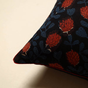 Blue - Cotton Block Printed Bagru Cushion Cover (16 x 16 in) 10