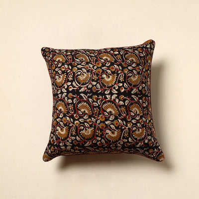 Black - Cotton Block Printed Bagru Cushion Cover (16 x 16 in) 12