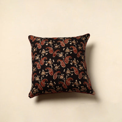 Black - Cotton Block Printed Bagru Cushion Cover (16 x 16 in) 13