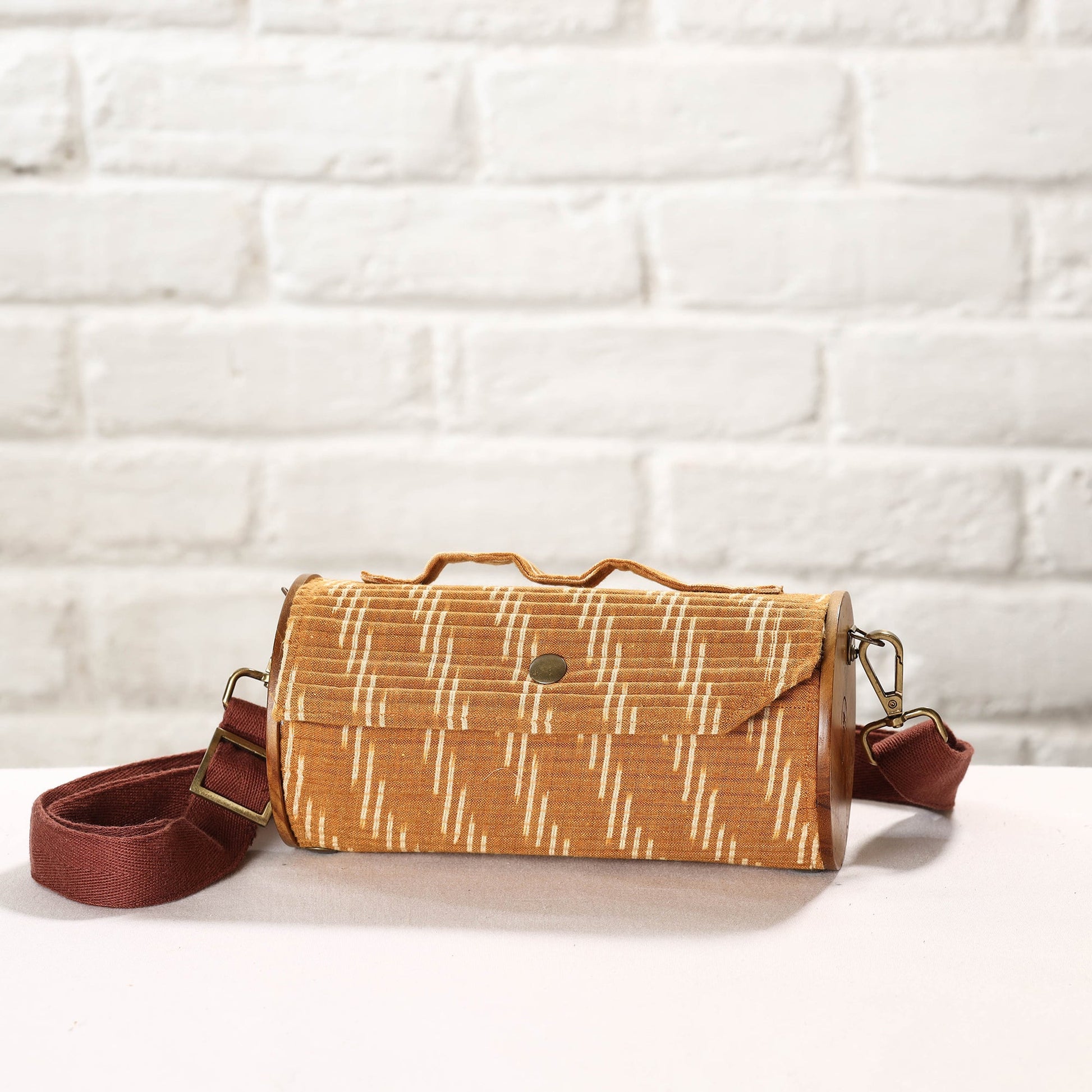 Brown - DIY Round Sling Bag / Clutch With Changeable Sleeve