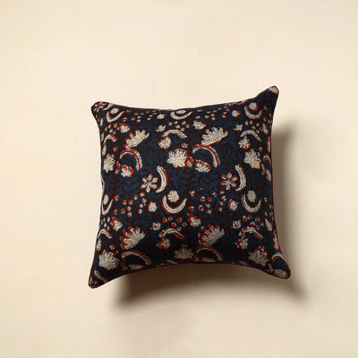 Blue - Cotton Block Printed Bagru Cushion Cover (16 x 16 in) 14