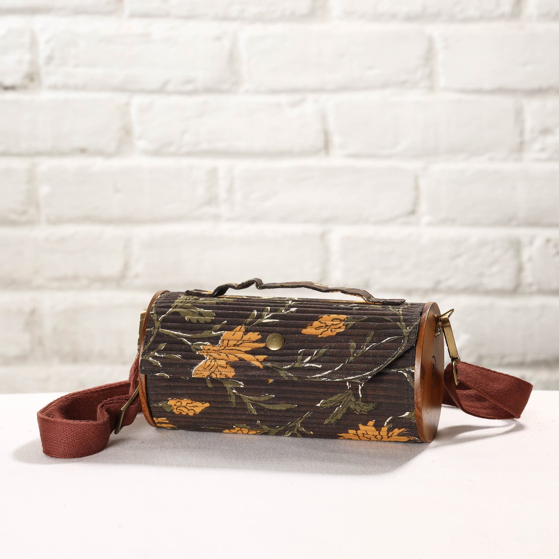 Brown - DIY Round Sling Bag / Clutch With Changeable Sleeve