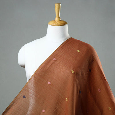 Brown - Phulia Jamdani Handloom Cotton Fabric 14