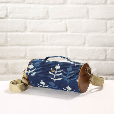 Blue - DIY Round Sling Bag / Clutch With Changeable Sleeve