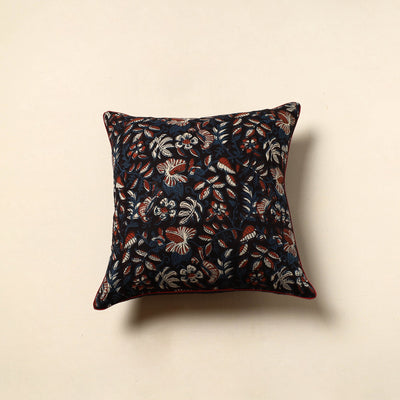 Black - Cotton Block Printed Bagru Cushion Cover (16 x 16 in) 25