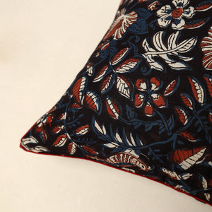 Black - Cotton Block Printed Bagru Cushion Cover (16 x 16 in) 25