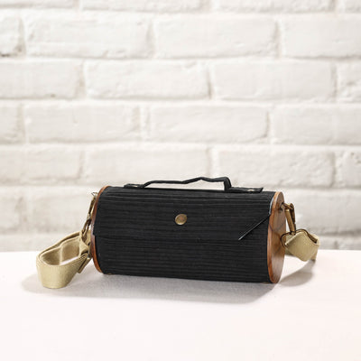 Black - DIY Round Sling Bag / Clutch With Changeable Sleeve
