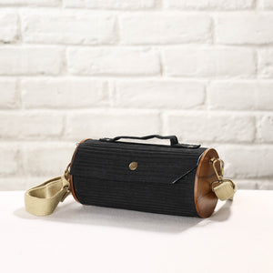 Black - DIY Round Sling Bag / Clutch With Changeable Sleeve
