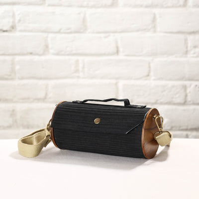Black - DIY Round Sling Bag / Clutch With Changeable Sleeve