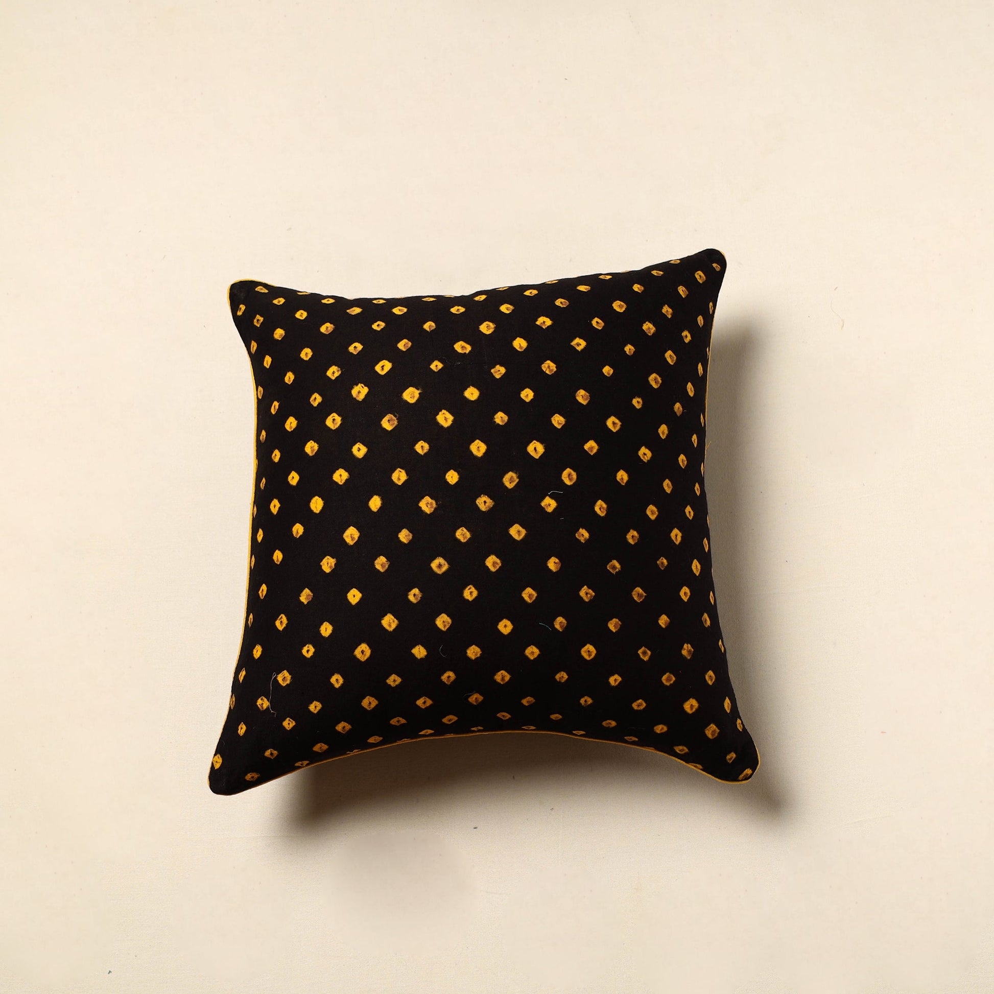 Black - Tie & Dye Cotton Bandhani Cushion Cover (16 x 16 in) 29