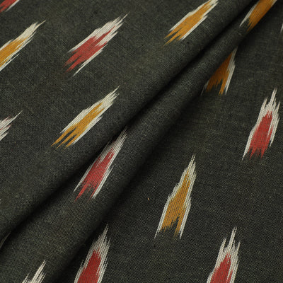 Black - Cotton Pochampally Ikat Fabric 22