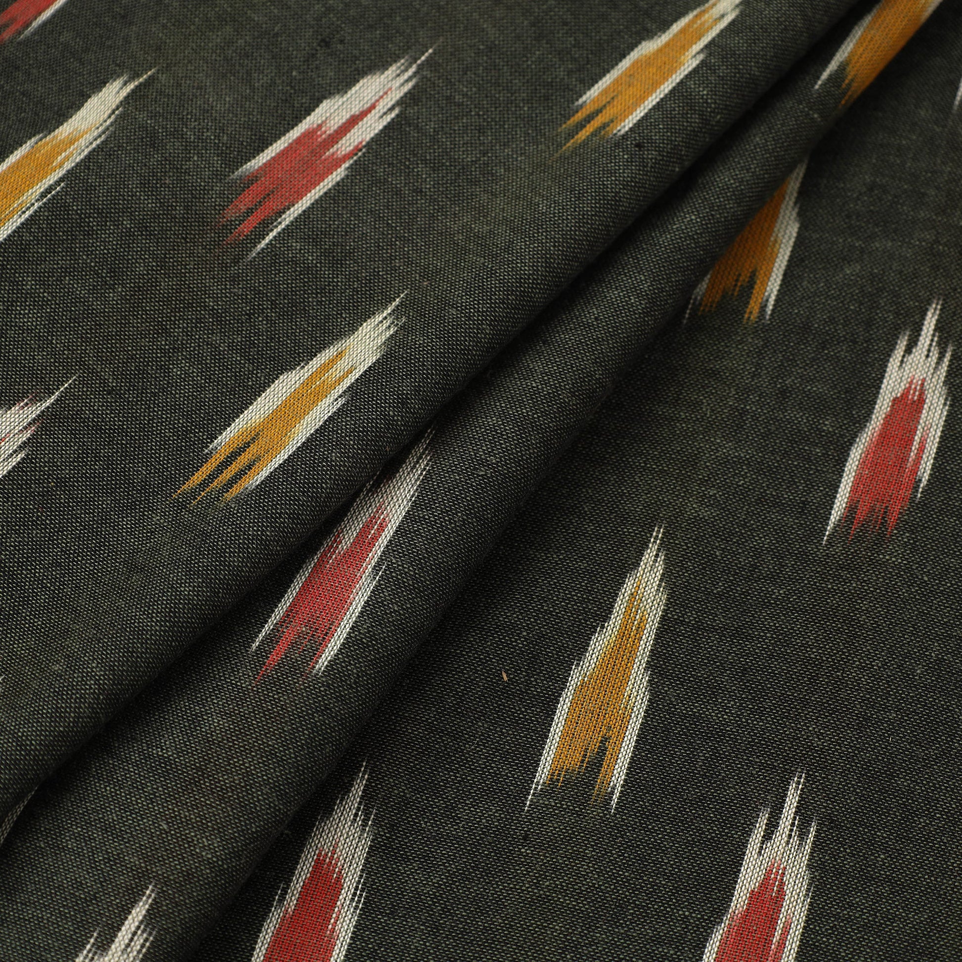 Black - Cotton Pochampally Ikat Fabric 22