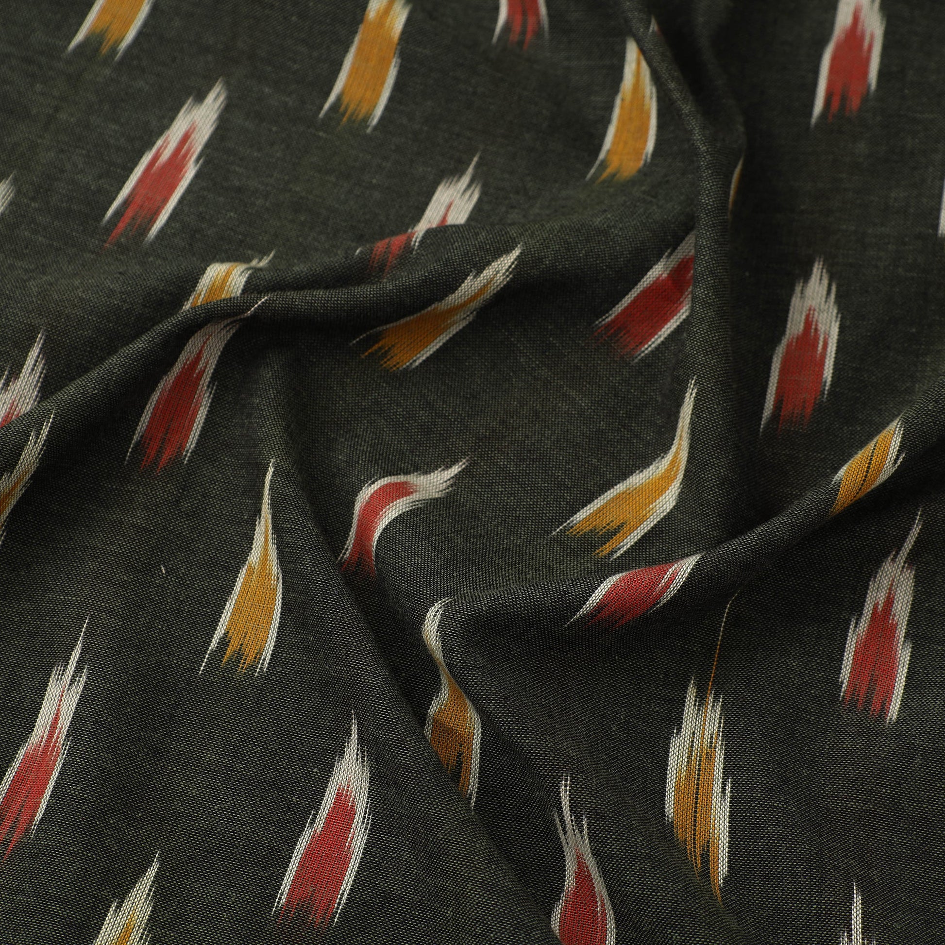 Black - Cotton Pochampally Ikat Fabric 22